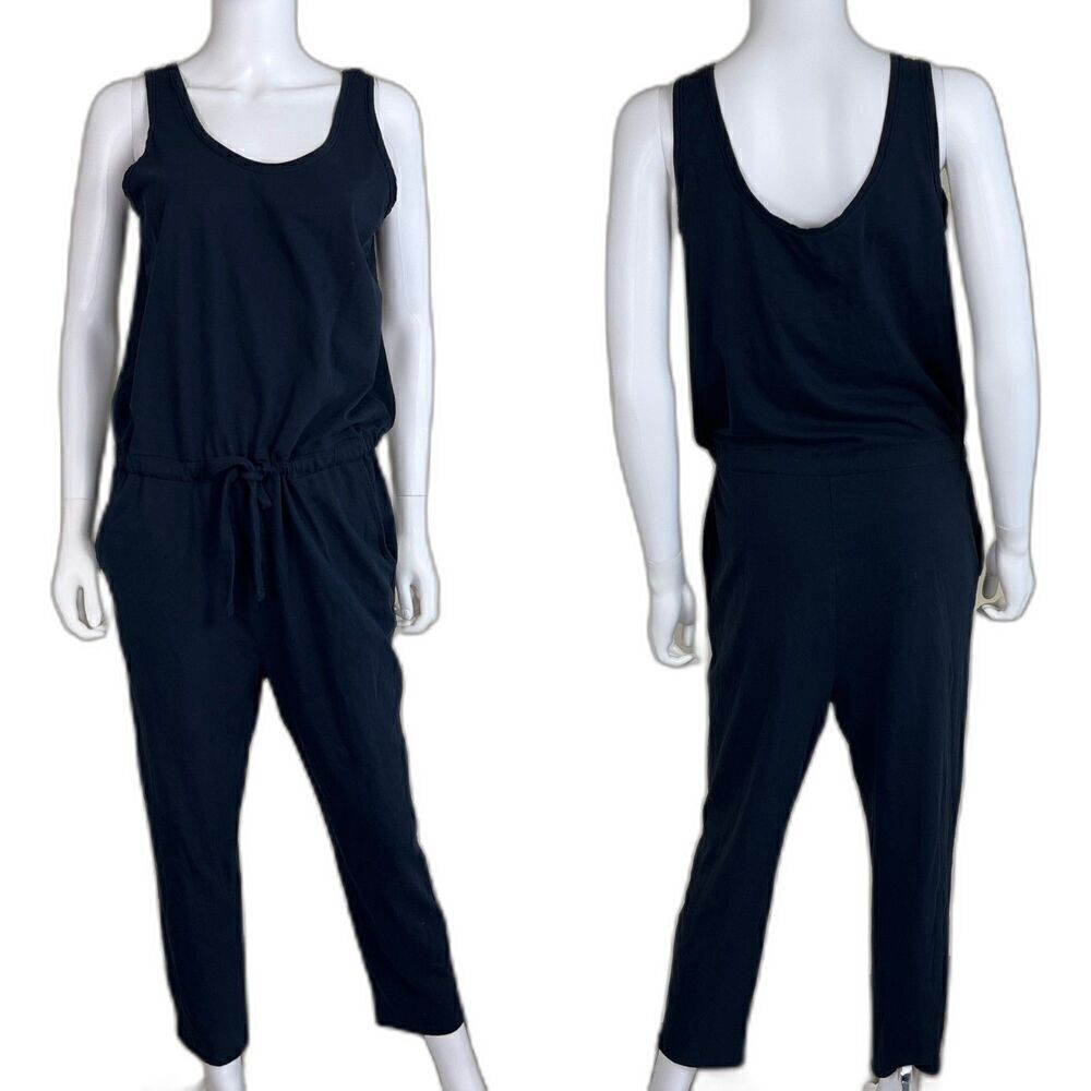 Frank & Eileen Women's Size M Black Tee Lab Heritage Jersey Tank Jumpsuit Cotton